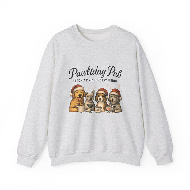 Pawlidday Pub Sweatshirt, Cozy Dog Lover Crewneck, Funny Pet Sweatshirt, Holiday Dog Apparel, Gift for Animal Lovers