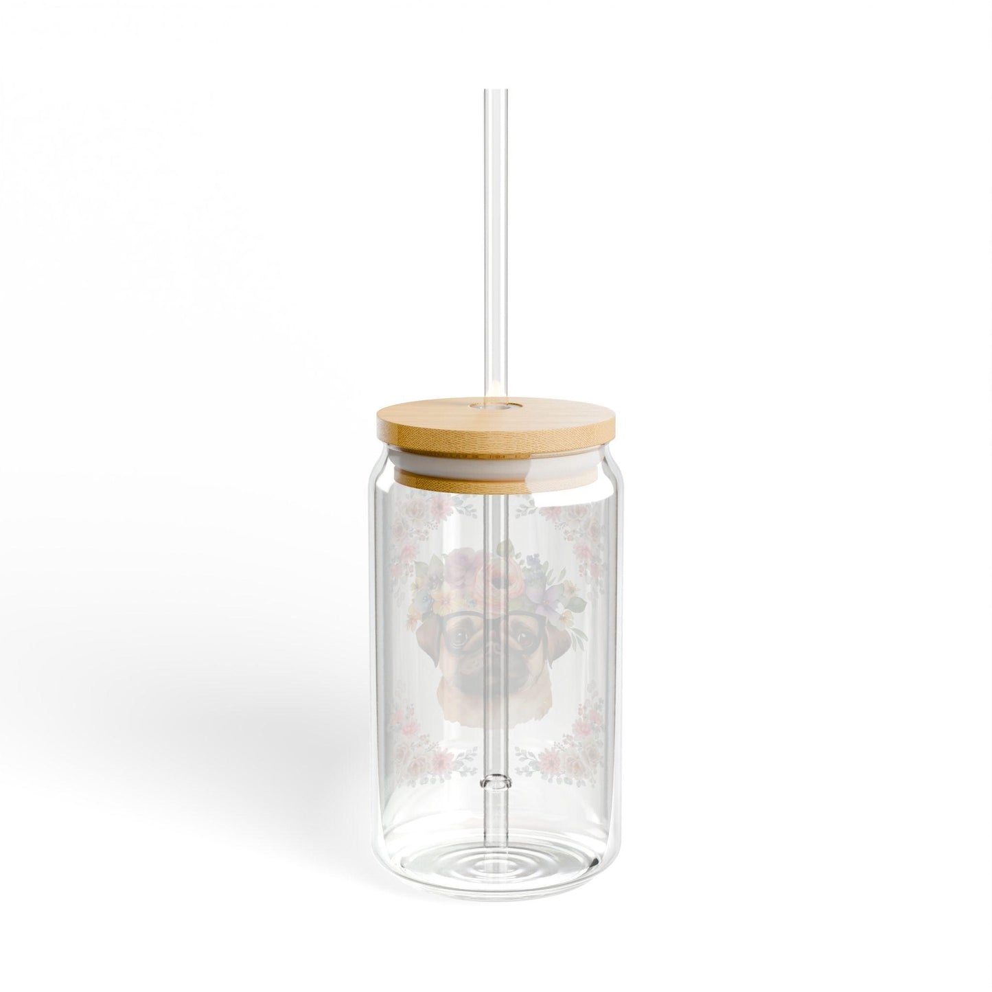 Geeky Goddess Pug Sipper Glass