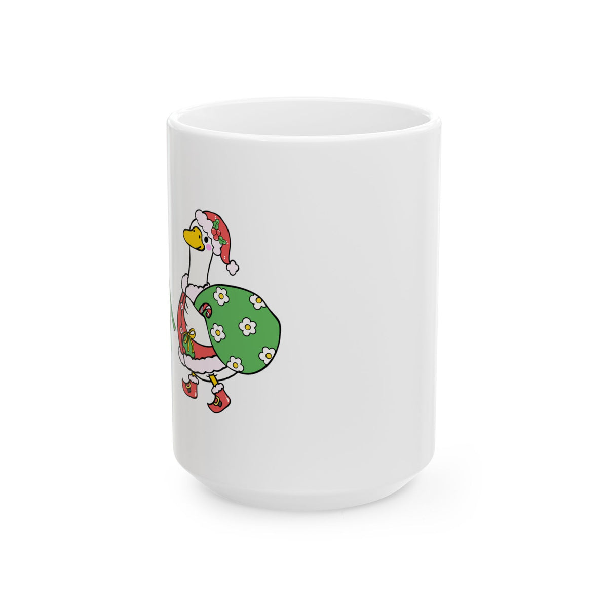 Christmas Duck Illustration Mug | Ceramic Coffee Cup