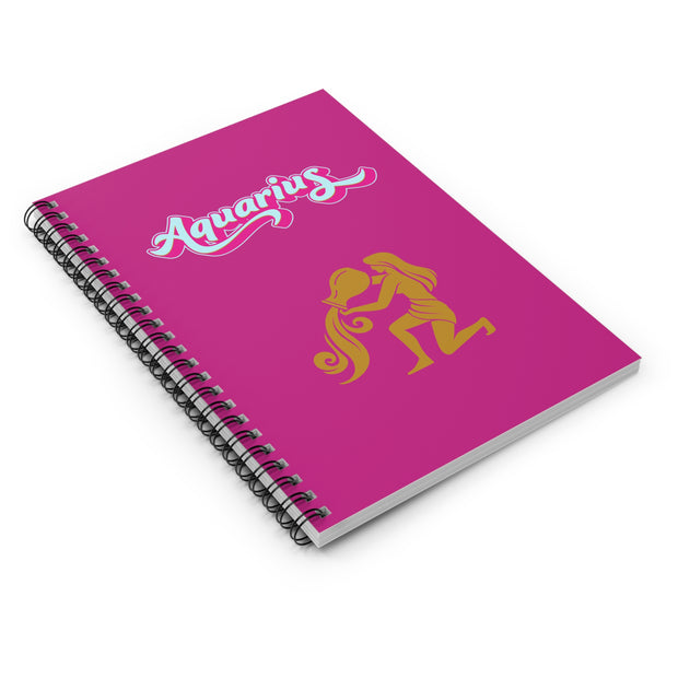 'Aquarius' Zodiac Spiral Notebook