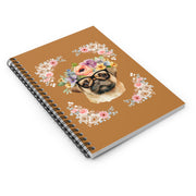 Geeky Goddess Pug Spiral Notebook