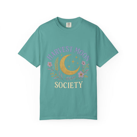 Harvest Moon Society Unisex T-Shirt, Cozy Graphic Tee, Astrology Apparel, Gift for Moon Lovers, Autumn Style, Casual Wear