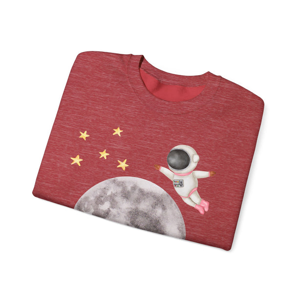 Astronaut Flying To The Moon Unisex Crewneck Sweatshirt