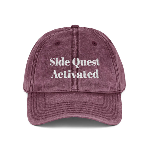 'Side Quest Activated' Vintage Embroidered Cap