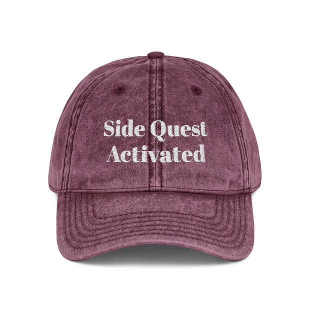 'Side Quest Activated' Vintage Embroidered Cap