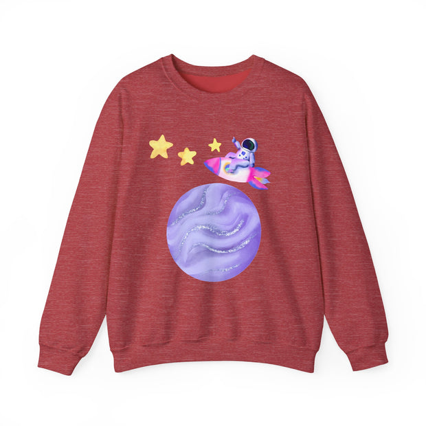 Astronaut Taking Off In Space Unisex Crewneck Sweatshirt