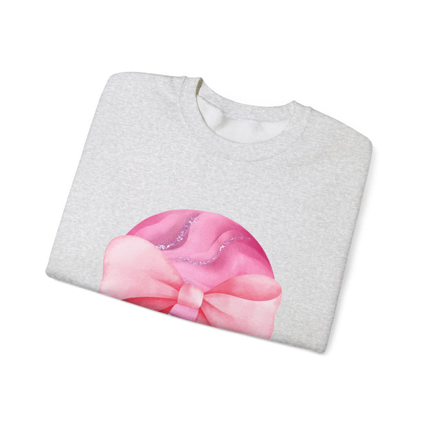 Pink Planet Wrapped In A Bow Unisex Crewneck Sweatshirt
