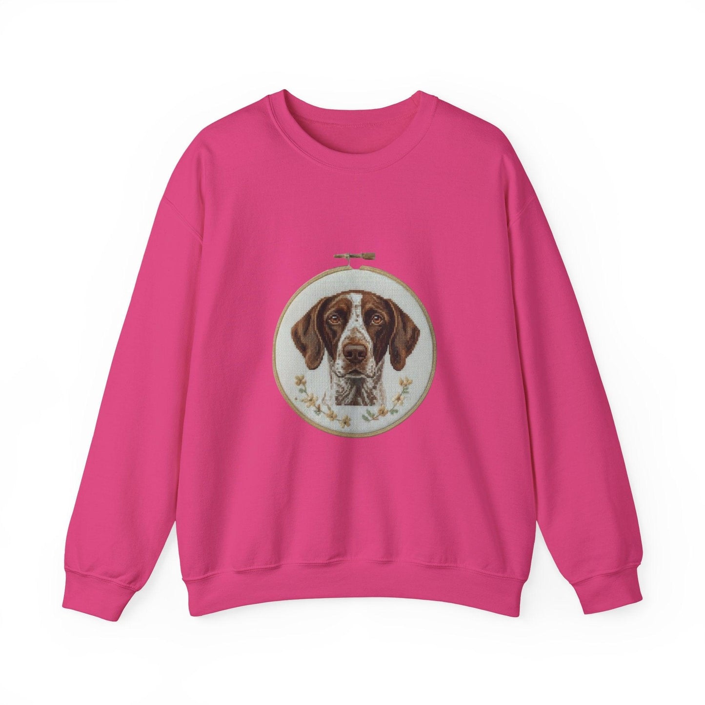 German Pointer Portrait sweatshirt | Dog Head Embroidery Hoop Design