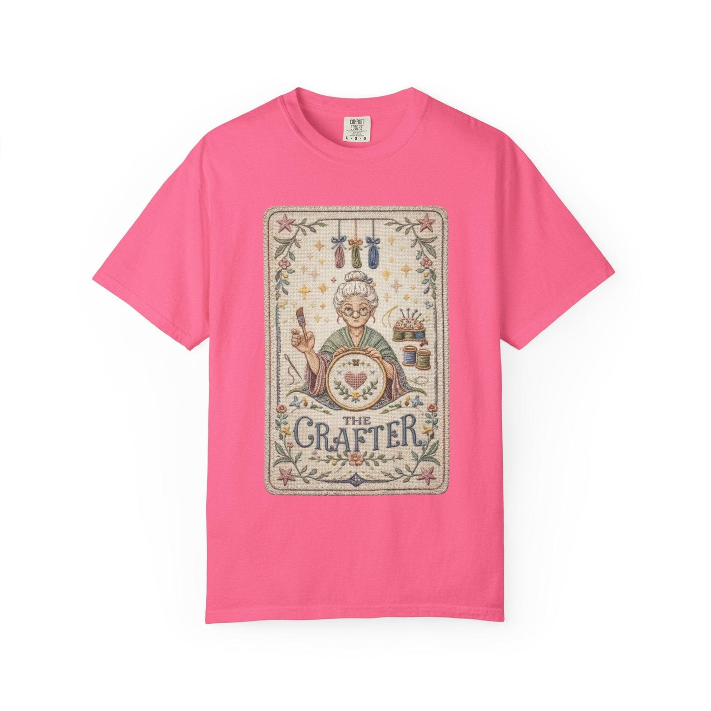 The Crafter Illustration T-Shirt | Vintage Crafting Design, Sewing Embroidery