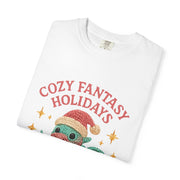 Cozy Fantasy Holidays Tee, Unisex Christmas T-shirt, Cute Dragon Apparel, Holiday Gift, Festive Graphic Tee
