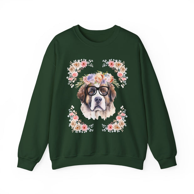 Geeky Goddess Saint Bernard Unisex Crewneck Sweatshirt