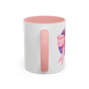 Pink/Purple Planet Wrapped In A Bow Accent Coffee Mug