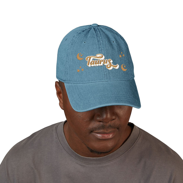 'Taurus' Denim Embroidered Cap