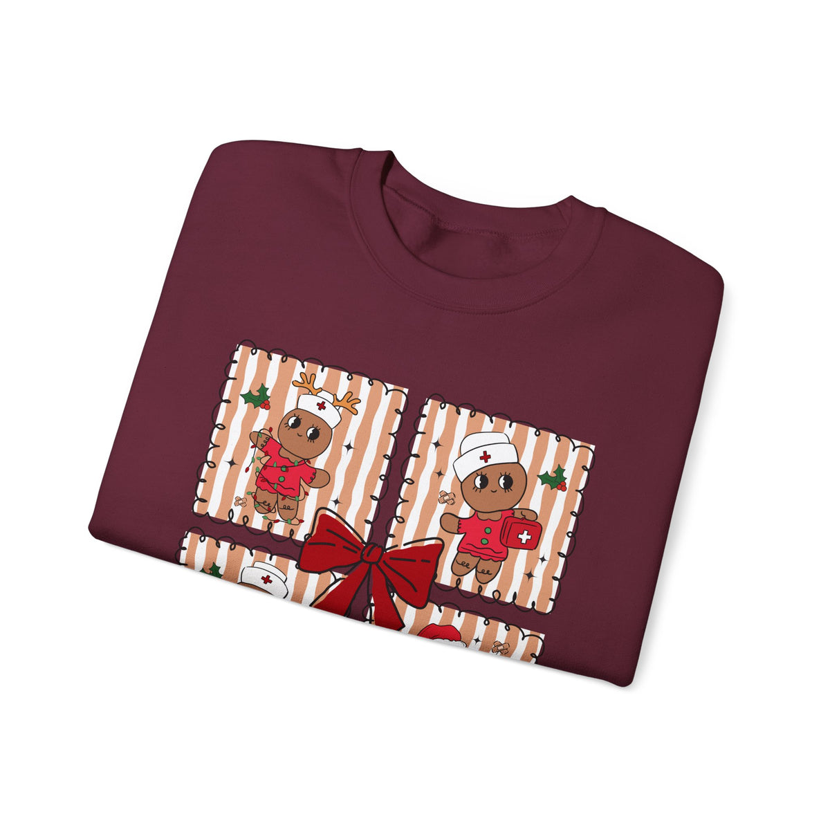 Gingerbread Christmas Sweatshirt, Cute Gingerbread Crewneck, Christmas Bow Sweatshirt, Gingerbread Man Shirt, Funny Holiday Sweater, Christmas Gift