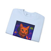 Gaming Cat Crewneck Sweatshirt, Funny Gift for Gamers, Cozy Cat Lover Apparel, Cute Sweatshirt for Gaming Night, Unisex Cat Sweatshirt