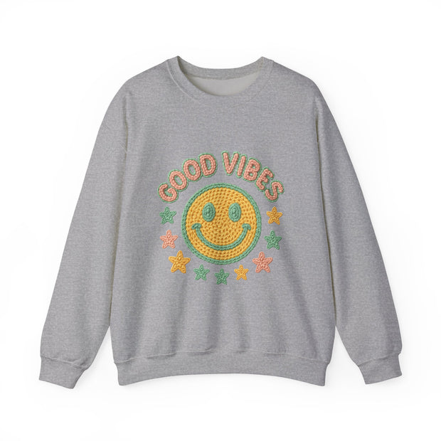 Good Vibes Crewneck Sweatshirt, Cozy Unisex Sweatshirt, Happy Apparel Gift, Positive Energy Fashion, Comfortable Casual Wear, Trendy [...]