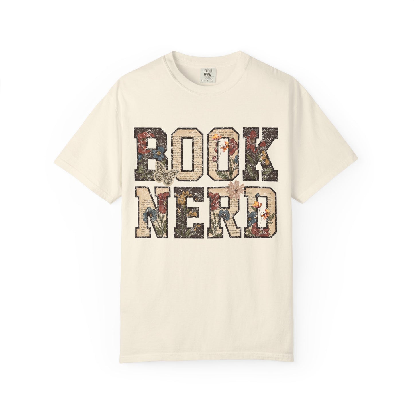 Book Nerd T-Shirt | Vintage Collage Lettering, Reading Lover Tee
