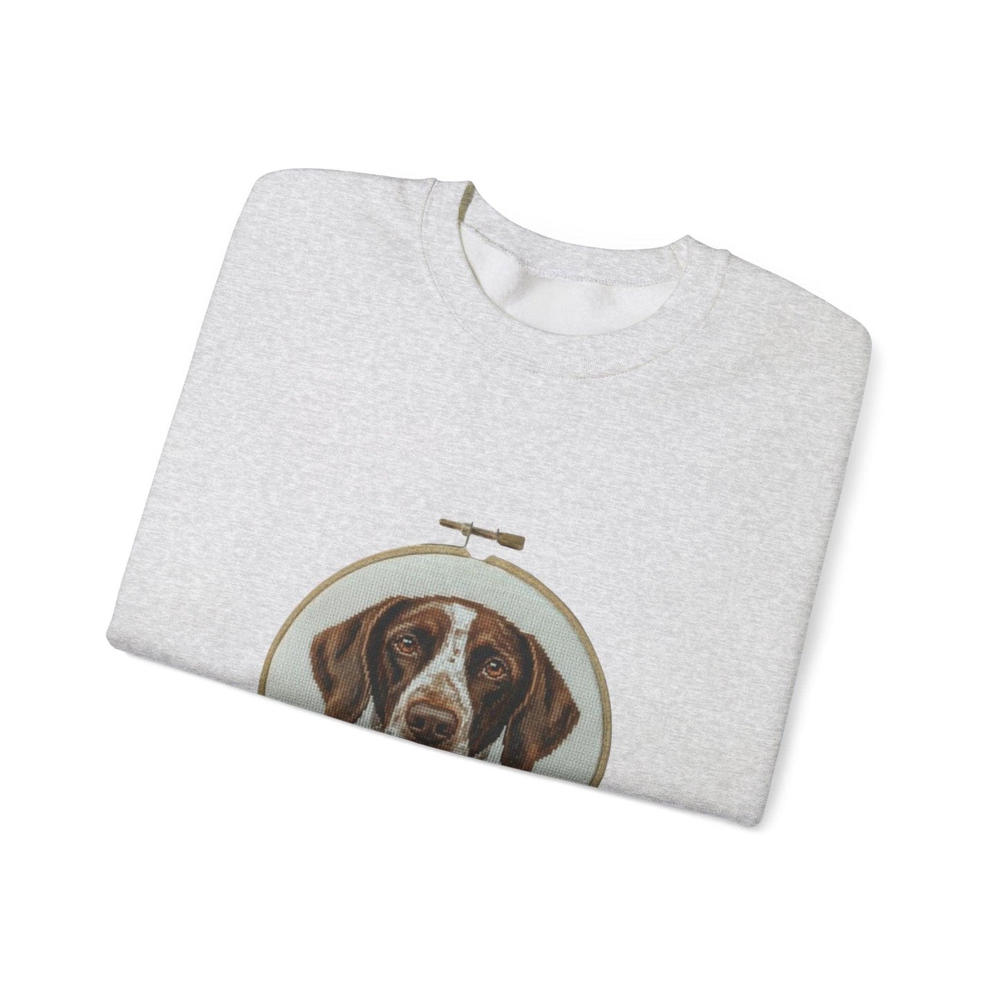 German Pointer Portrait sweatshirt | Dog Head Embroidery Hoop Design