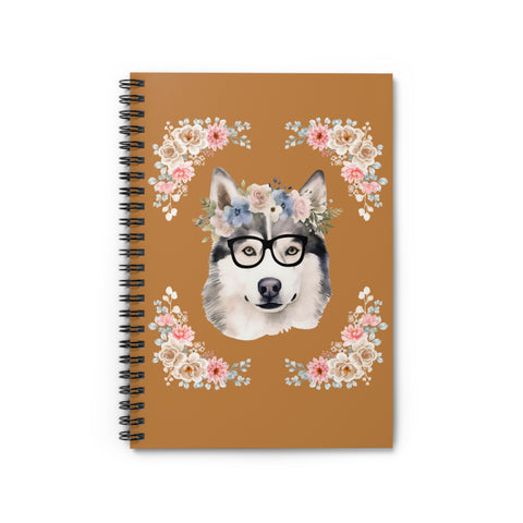 Geeky Goddess Siberian Husky Spiral Notebook