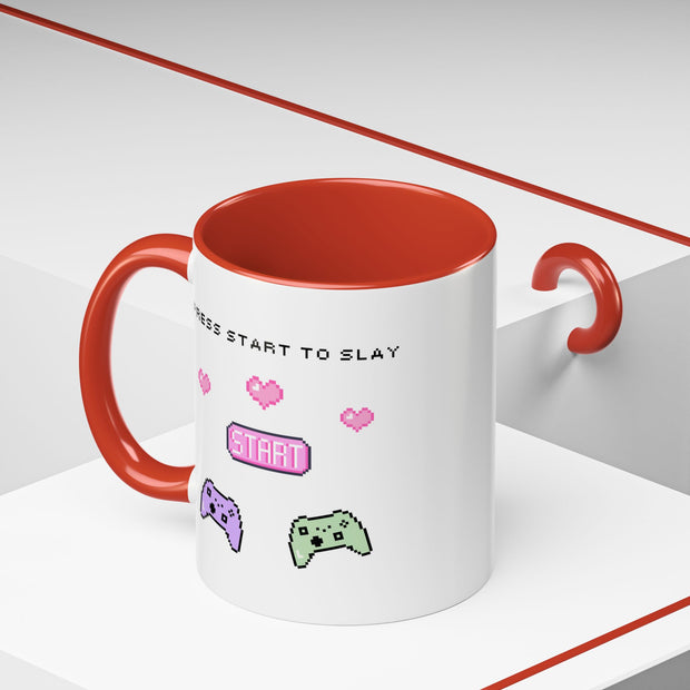 'Press Start To Slay' Accent Coffee Mug
