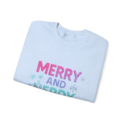 Festive Gamer Crewneck Sweatshirt - Merry and Nerdy, Unisex Sweatshirt, Holiday Apparel, Gaming Sweatshirt, Cozy Gift for Gamers