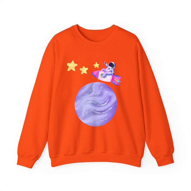 Astronaut Taking Off In Space Unisex Crewneck Sweatshirt