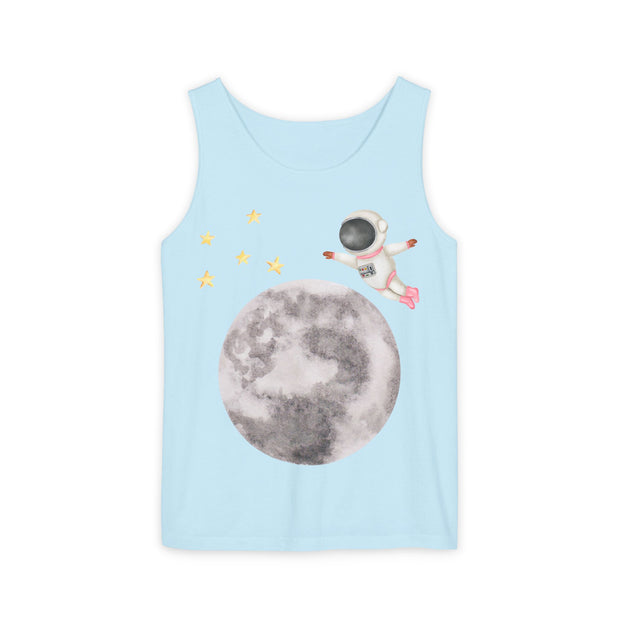 Astronaut Flying To The Moon Unisex Tank Top