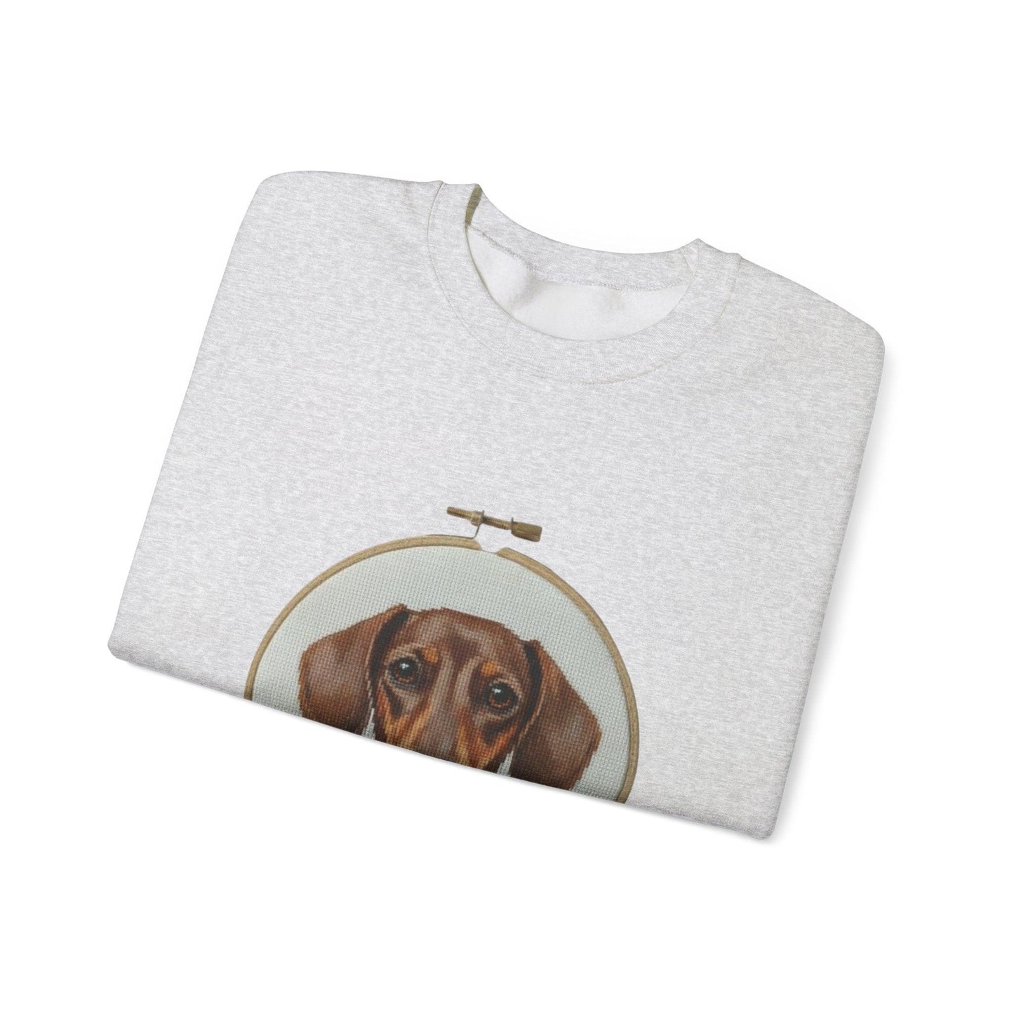 Dachshund Portrait Sweatshirt | Embroidery Hoop Dog Art, Cute Wiener Dog