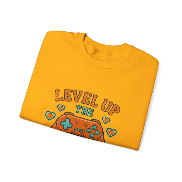 Funny Gamer Sweatshirt, Level Up Leftovers Crewneck, Gifts for Gamers, Casual Wear, Thanksgiving Sweatshirt, Cute Holiday Apparel