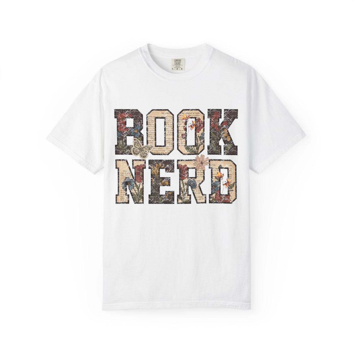 Book Nerd T-Shirt | Vintage Collage Lettering, Reading Lover Tee
