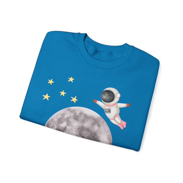 Astronaut Flying To The Moon Unisex Crewneck Sweatshirt