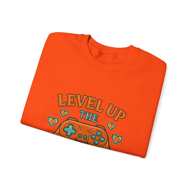 Funny Gamer Sweatshirt, Level Up Leftovers Crewneck, Gifts for Gamers, Casual Wear, Thanksgiving Sweatshirt, Cute Holiday Apparel