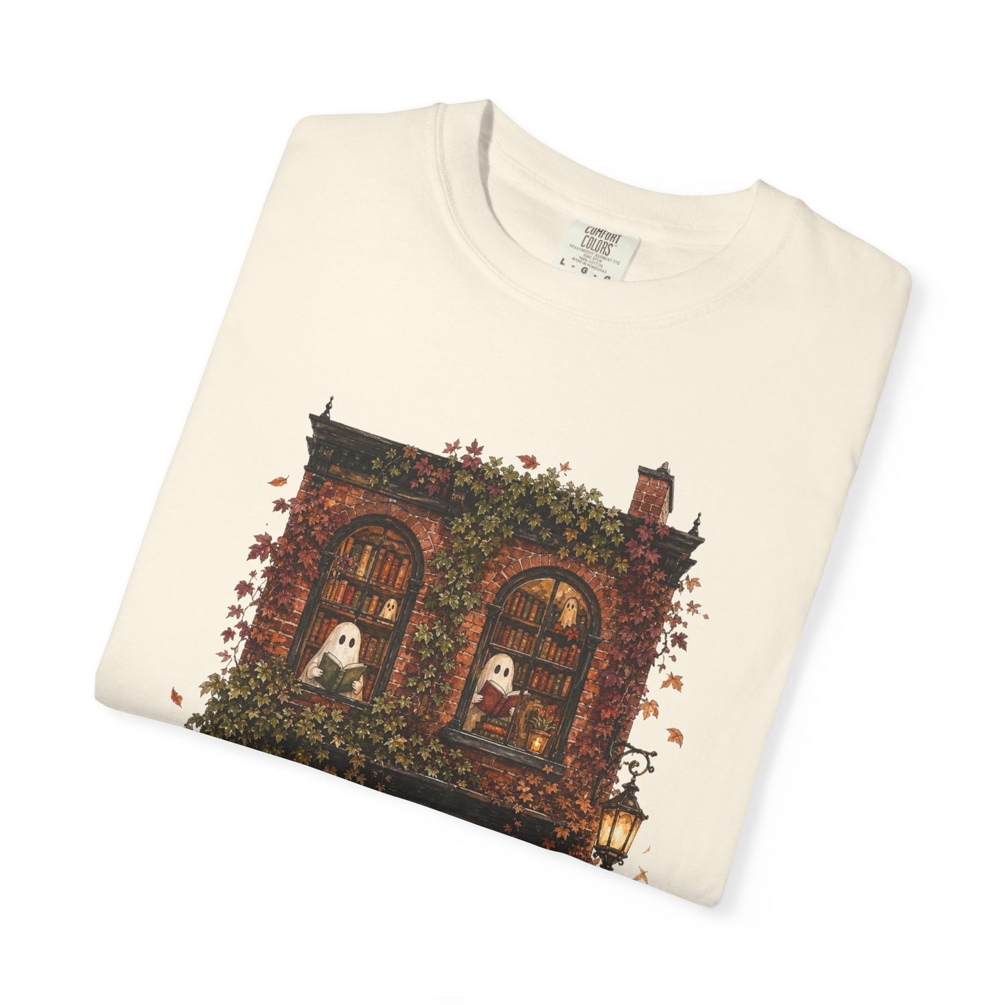 Haunted Bookstore T-Shirt, Cozy Book Lover Halloween Shirt, Ghost Library Tee, Dark Academia Fall Graphic, Spooky Reader Gift
