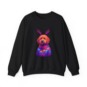 Golden Doodle with Reindeer Antlers Sweatshirt | Holiday Dog Sweater Design