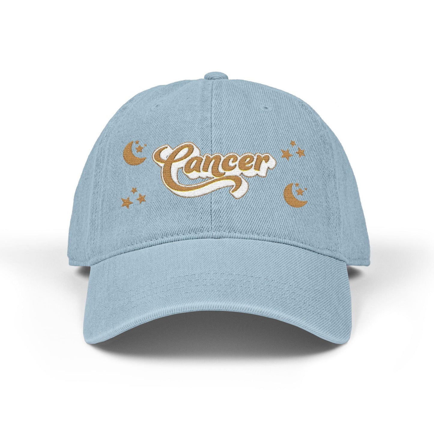 'Cancer' Denim Embroidered Cap