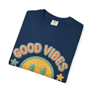 Good Vibes T-Shirt, Unisex Garment-Dyed Tee, Positive Vibe Shirt, Casual Wear, Gift for Friends, Summer Style