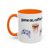 'Game On, Coffee First' Accent Coffee Mug