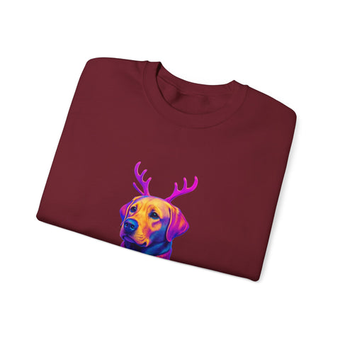 Neon Labrador Reindeer Sweater Sweatshirt | Colorful Dog Christmas Crewneck