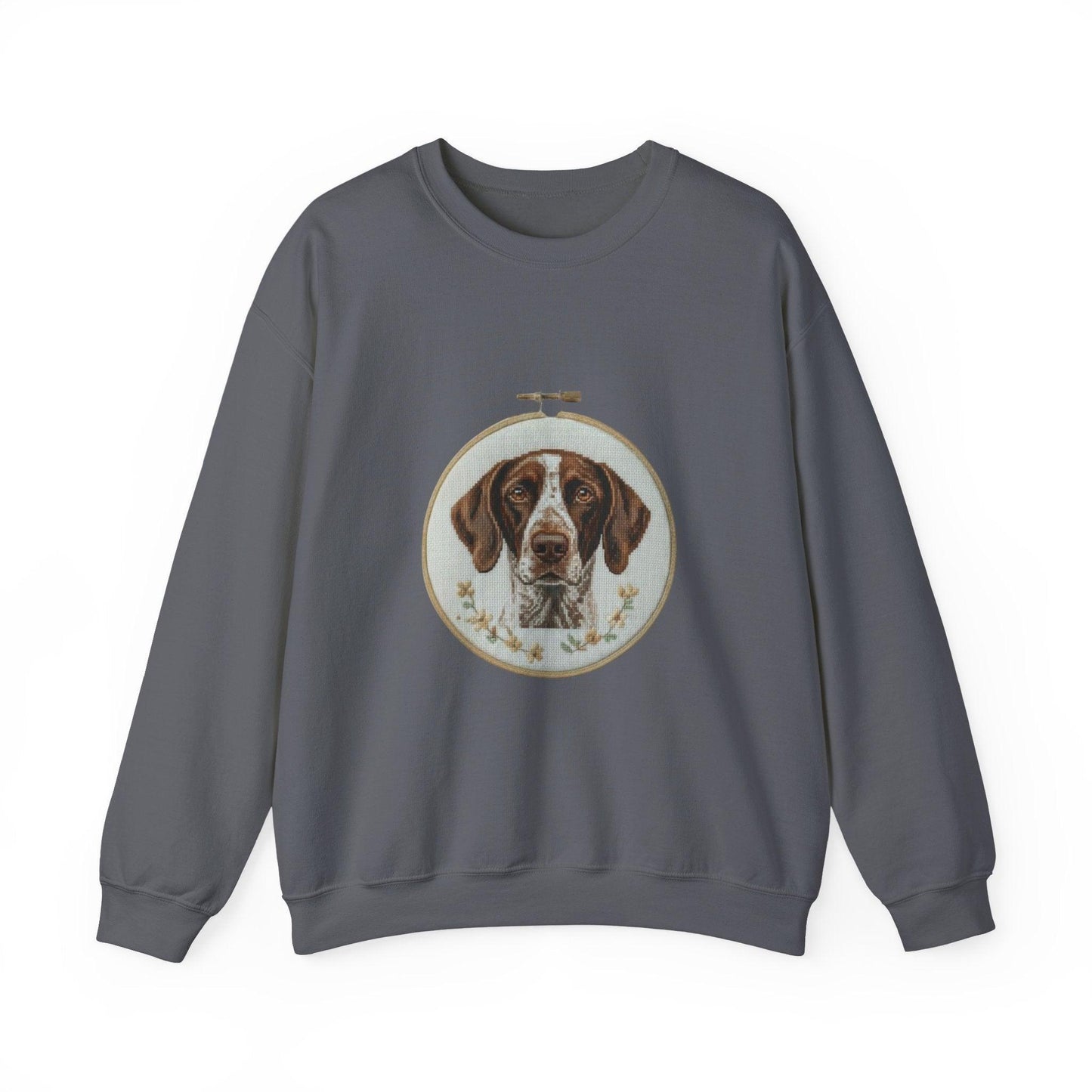 German Pointer Portrait sweatshirt | Dog Head Embroidery Hoop Design
