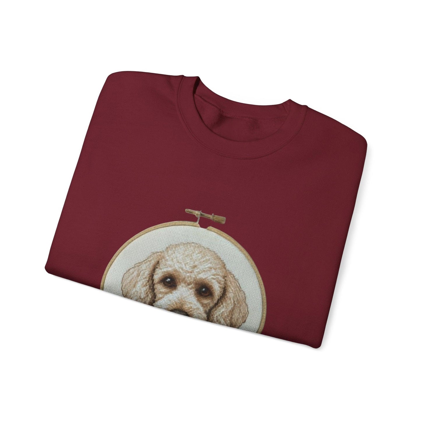 Vintage Embroidery Poodle Portrait sweatshirt | Dog Hoop Art
