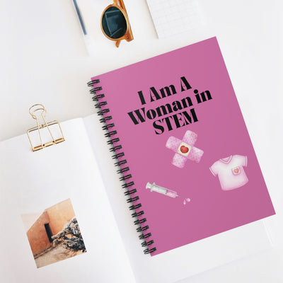 'I Am A Woman in STEM' Nurse Spiral Notebook