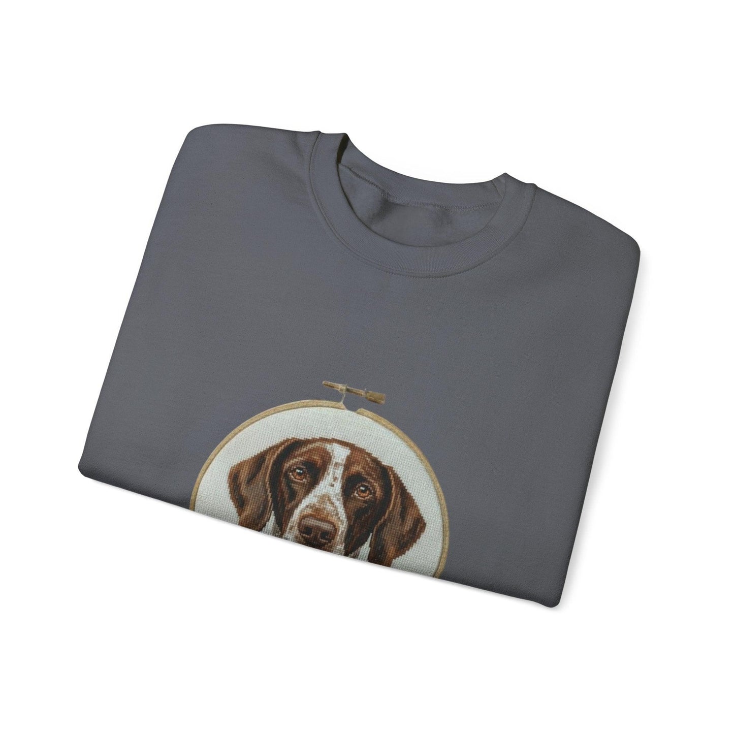 German Pointer Portrait sweatshirt | Dog Head Embroidery Hoop Design