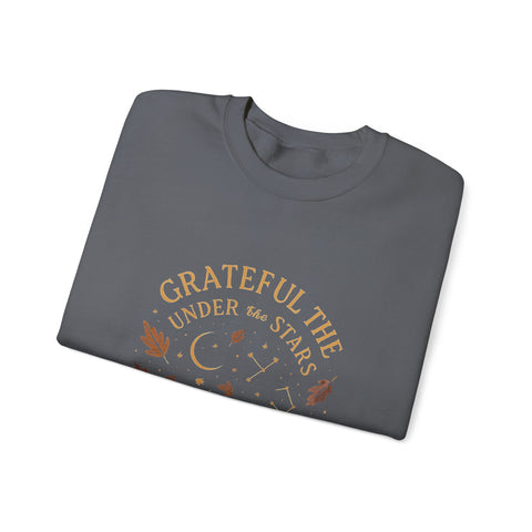 Grateful Under the Stars Sweatshirt - Cozy Unisex Crewneck, Perfect for Fall, Thanksgiving, Gift for Friends, Family