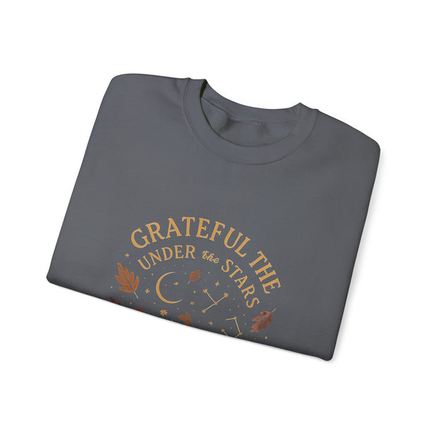 Grateful Under the Stars Sweatshirt - Cozy Unisex Crewneck, Perfect for Fall, Thanksgiving, Gift for Friends, Family