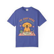 Funny Dog Lover T-Shirt, I'm Just Here for the Scraps Tee, Pet Apparel, Gift for Dog Owners, Animal Lover Shirt, Casual Wear