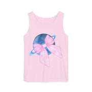 Blue Saturn Wrapped In Pink Bow Unisex Tank Top