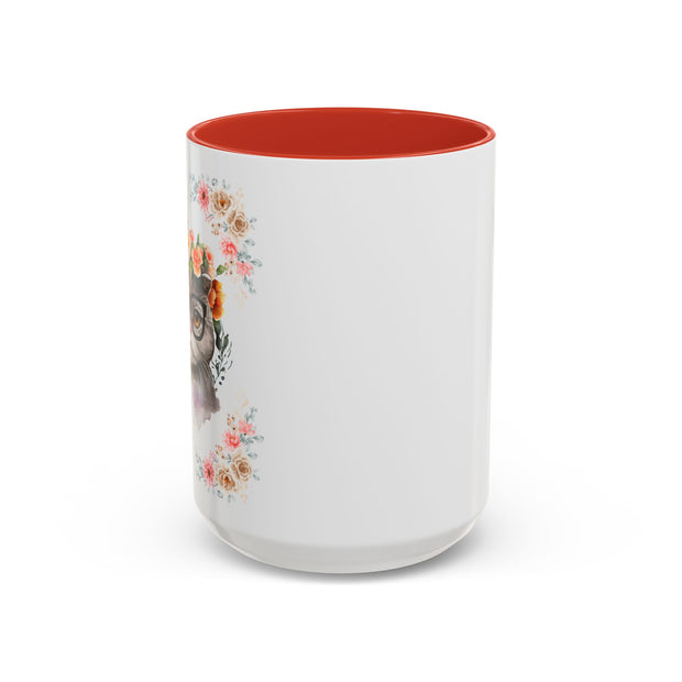 Geeky Goddess Gray Cat Accent Coffee Mug