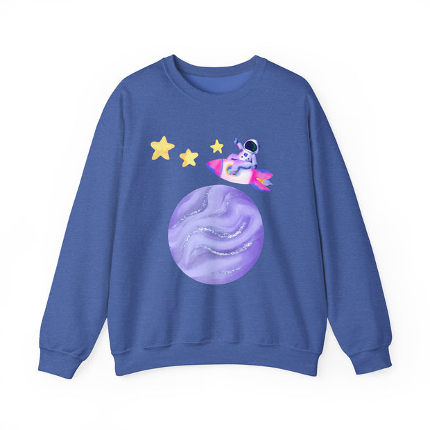 Astronaut Taking Off In Space Unisex Crewneck Sweatshirt