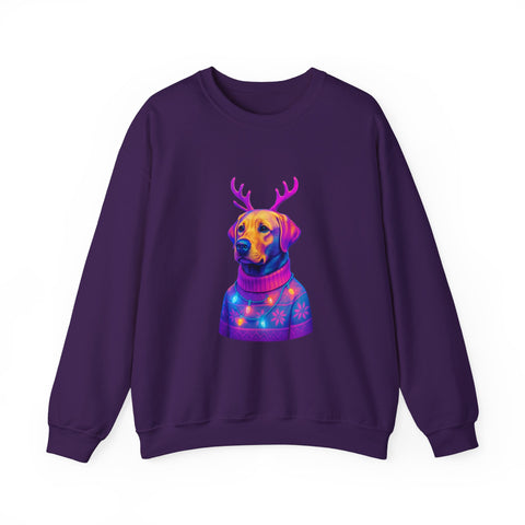 Neon Labrador Reindeer Sweater Sweatshirt | Colorful Dog Christmas Crewneck