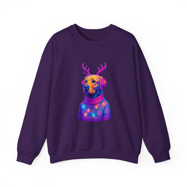 Neon Labrador Reindeer Sweater Sweatshirt | Colorful Dog Christmas Crewneck